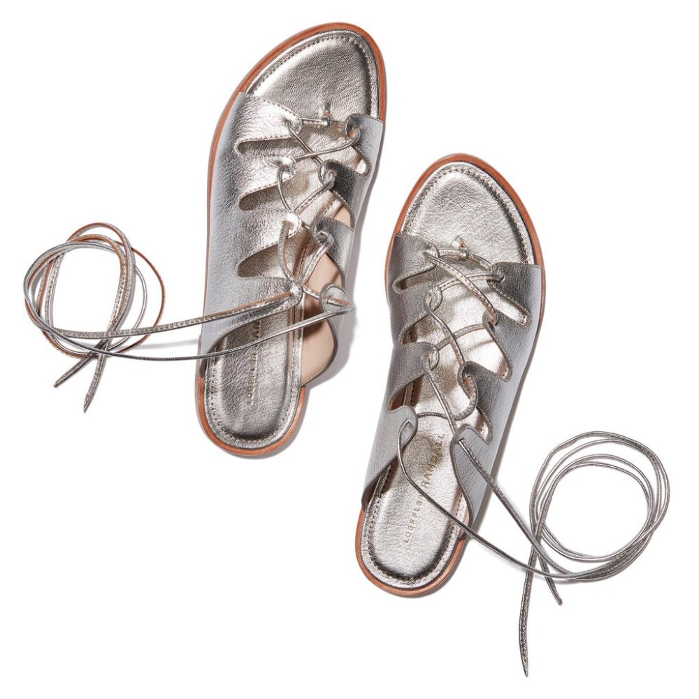 LOEFFLER RADALL KIRA SILVER GLADIATOR SANDALS 6